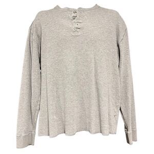 Sonoma Gray Long Sleeve Waffle-Knit Thermal Henley Men’s Large